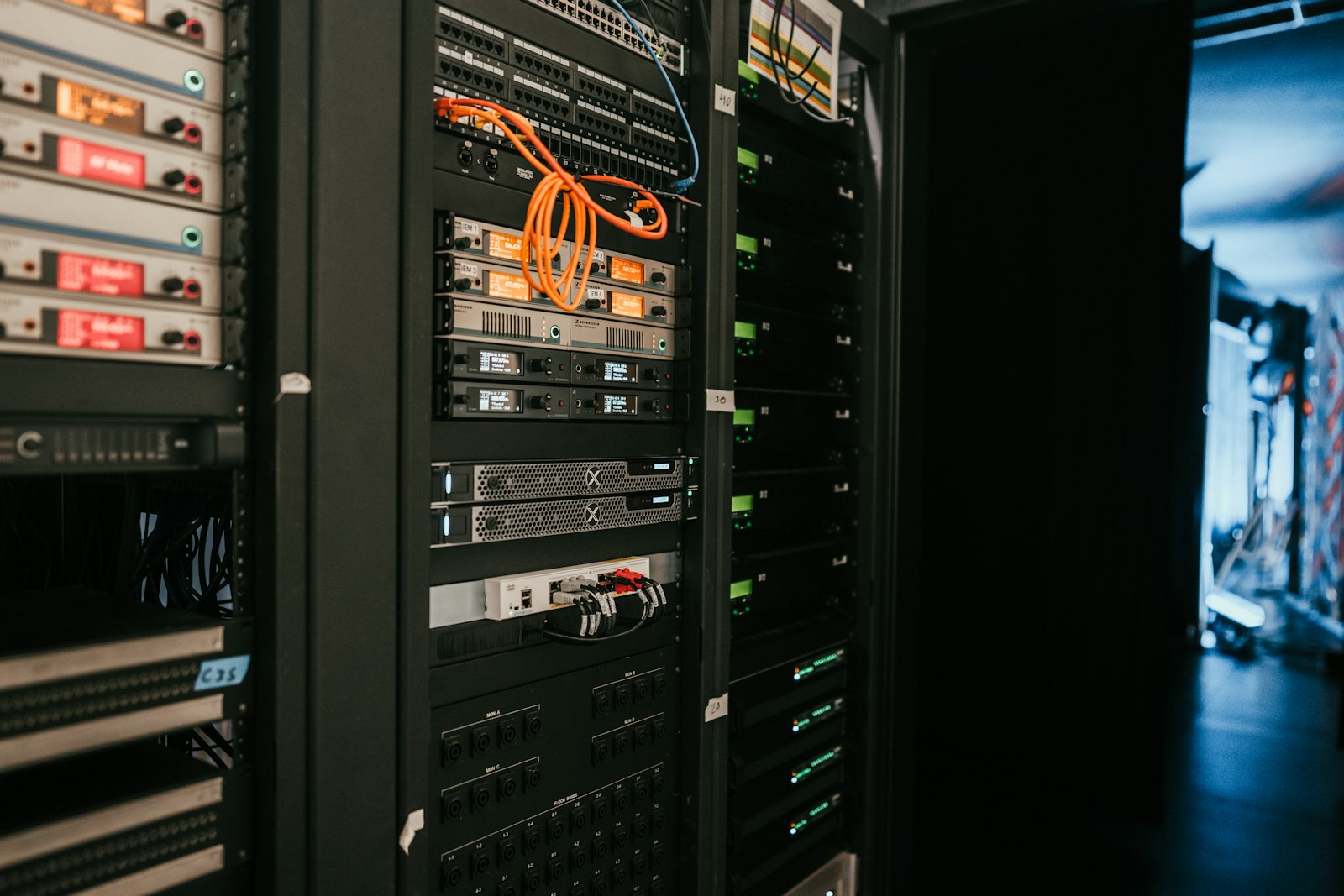 A real GatePilot server rack housing live mobile devices